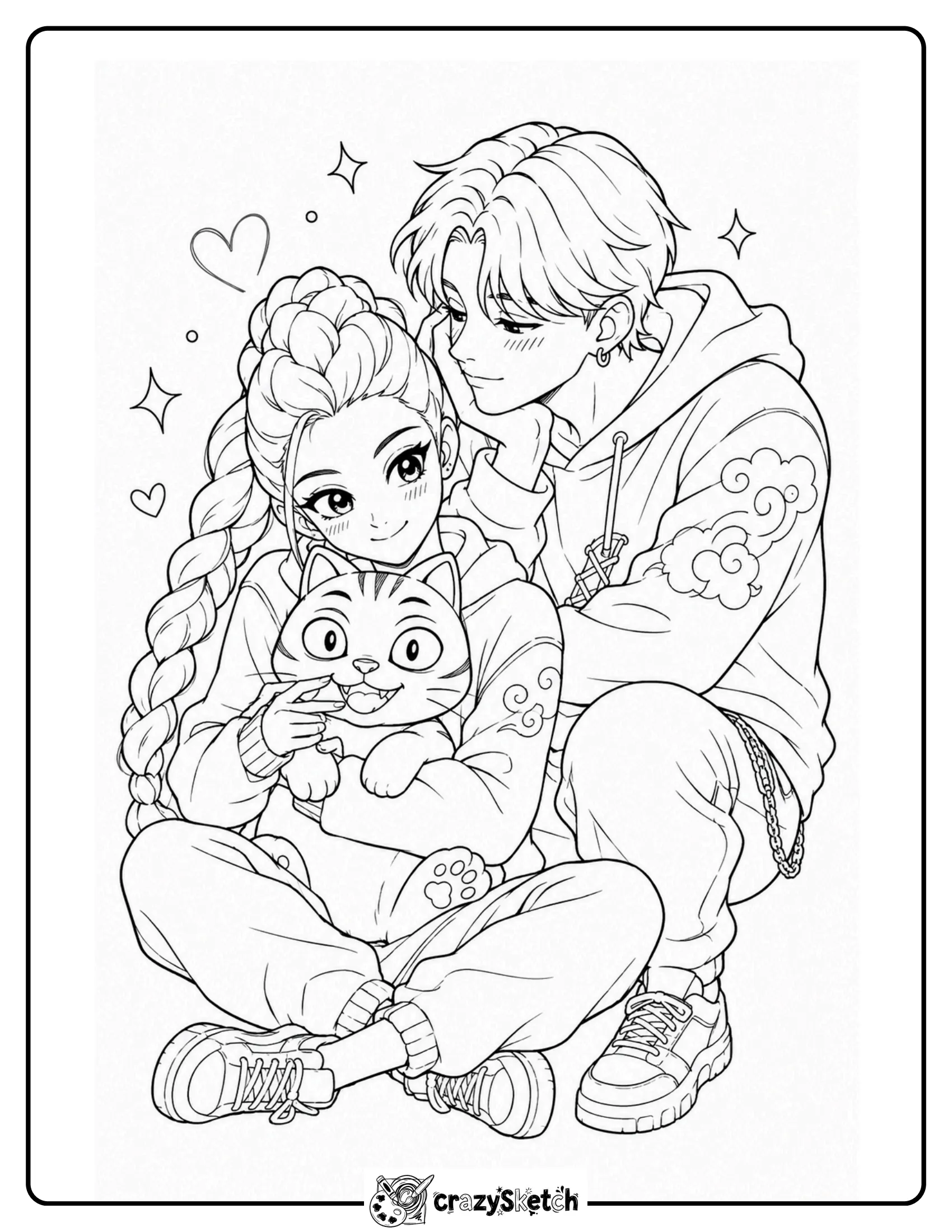 KPop Demon Hunters character coloring page