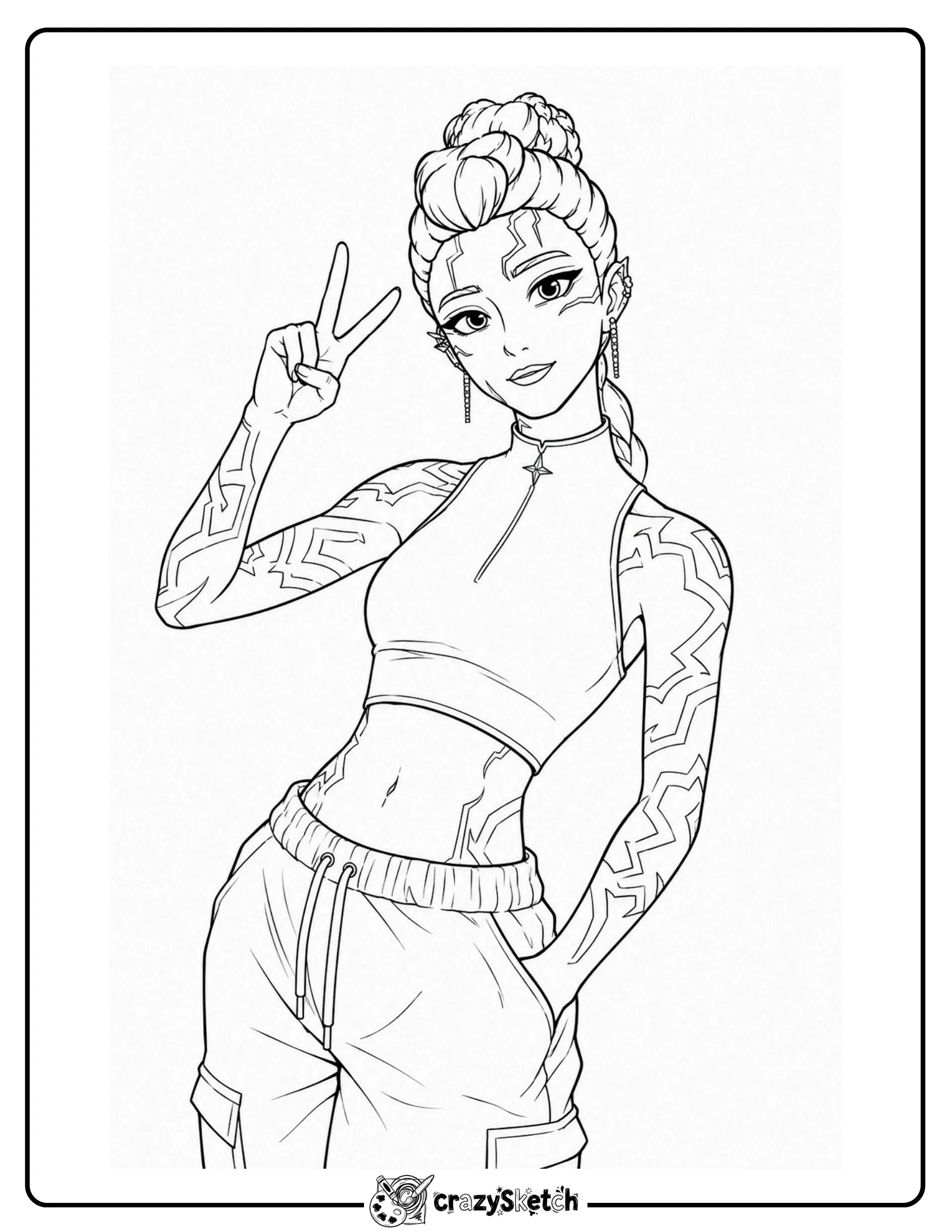 KPop Demon Hunters character coloring page