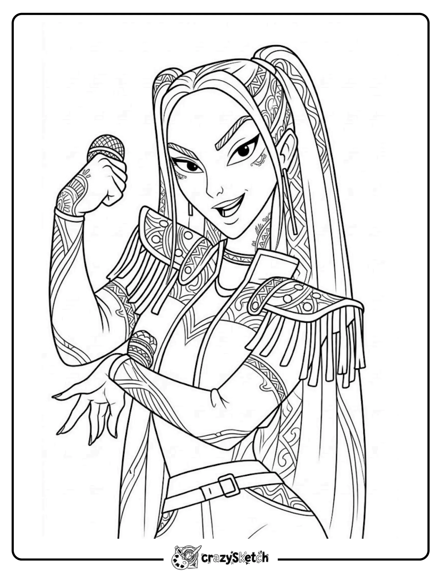 KPop Demon Hunters character coloring page