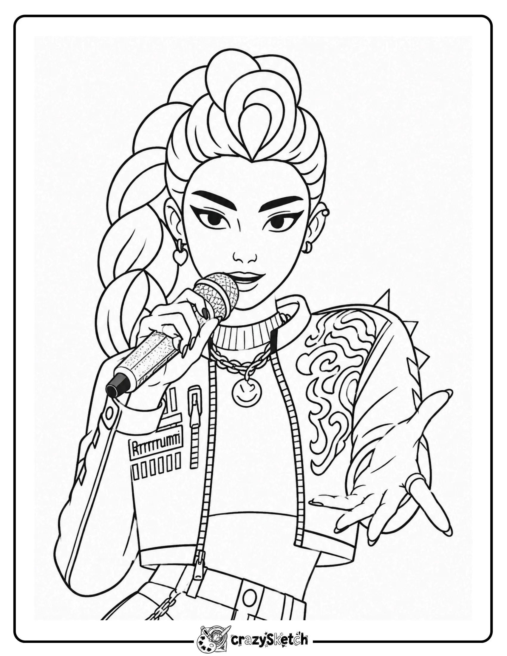 KPop Demon Hunters character coloring page