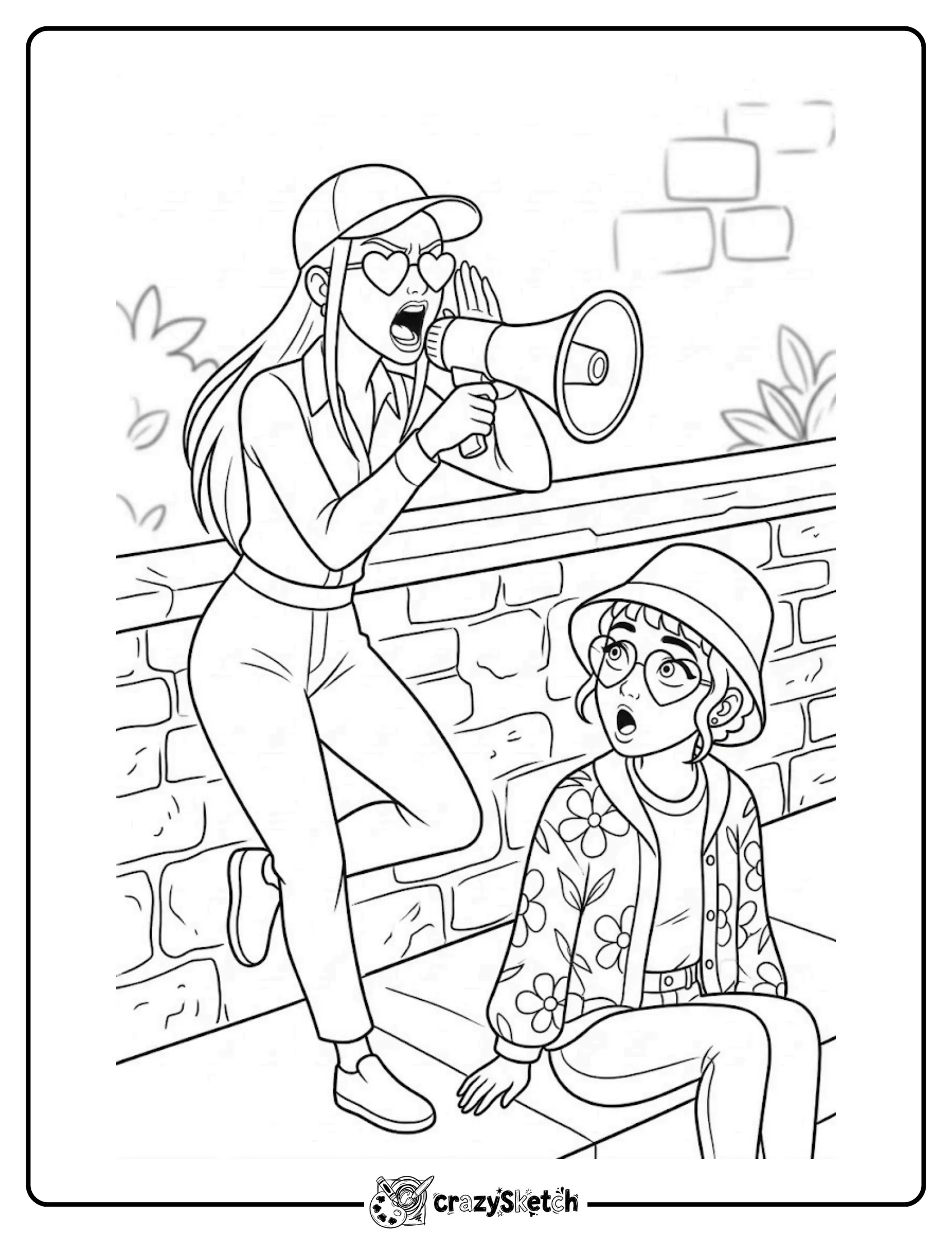 KPop Demon Hunters scene coloring page