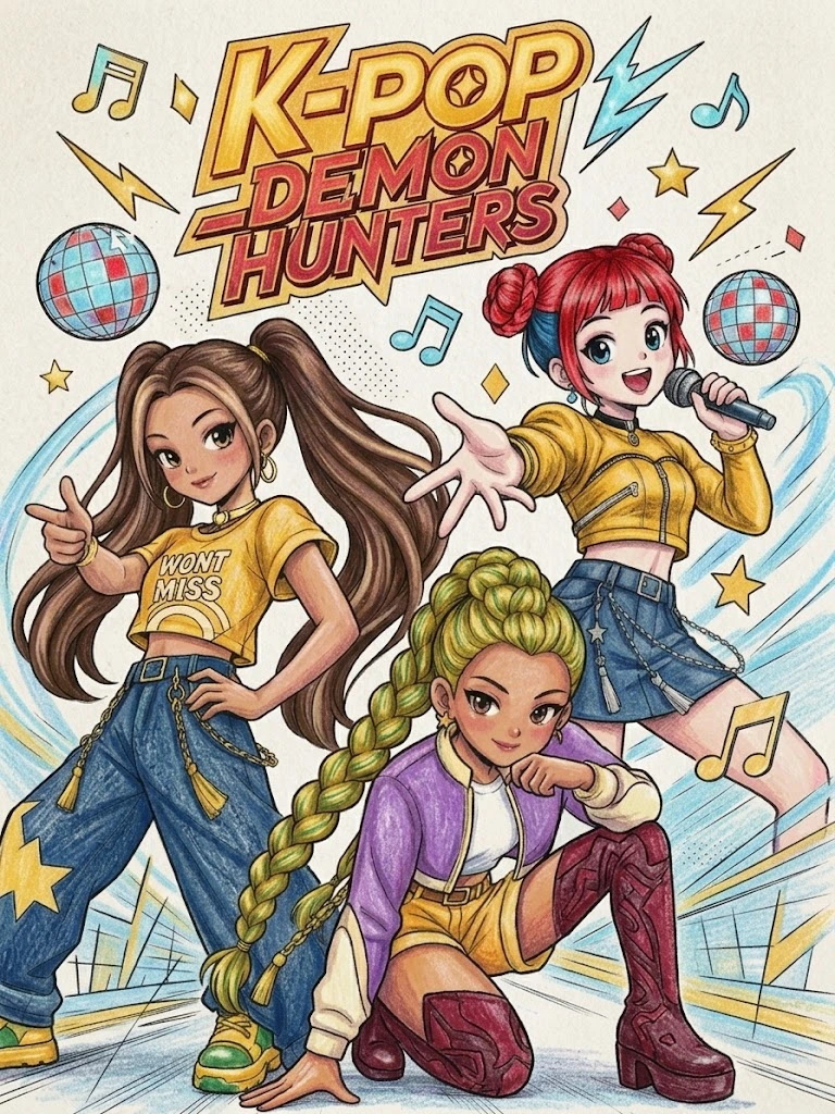 KPop Demon Hunters Coloring Pages