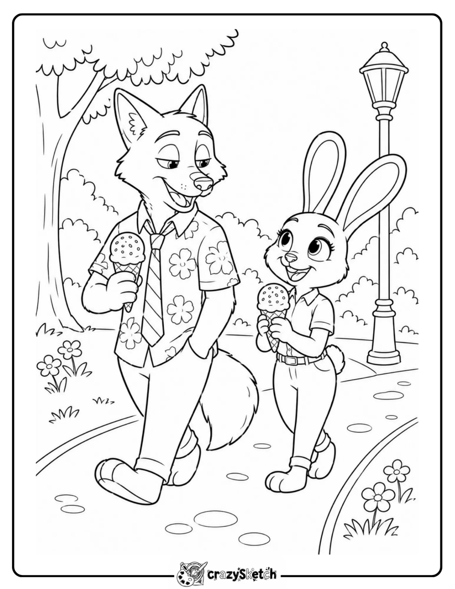 Zootopia characters coloring page