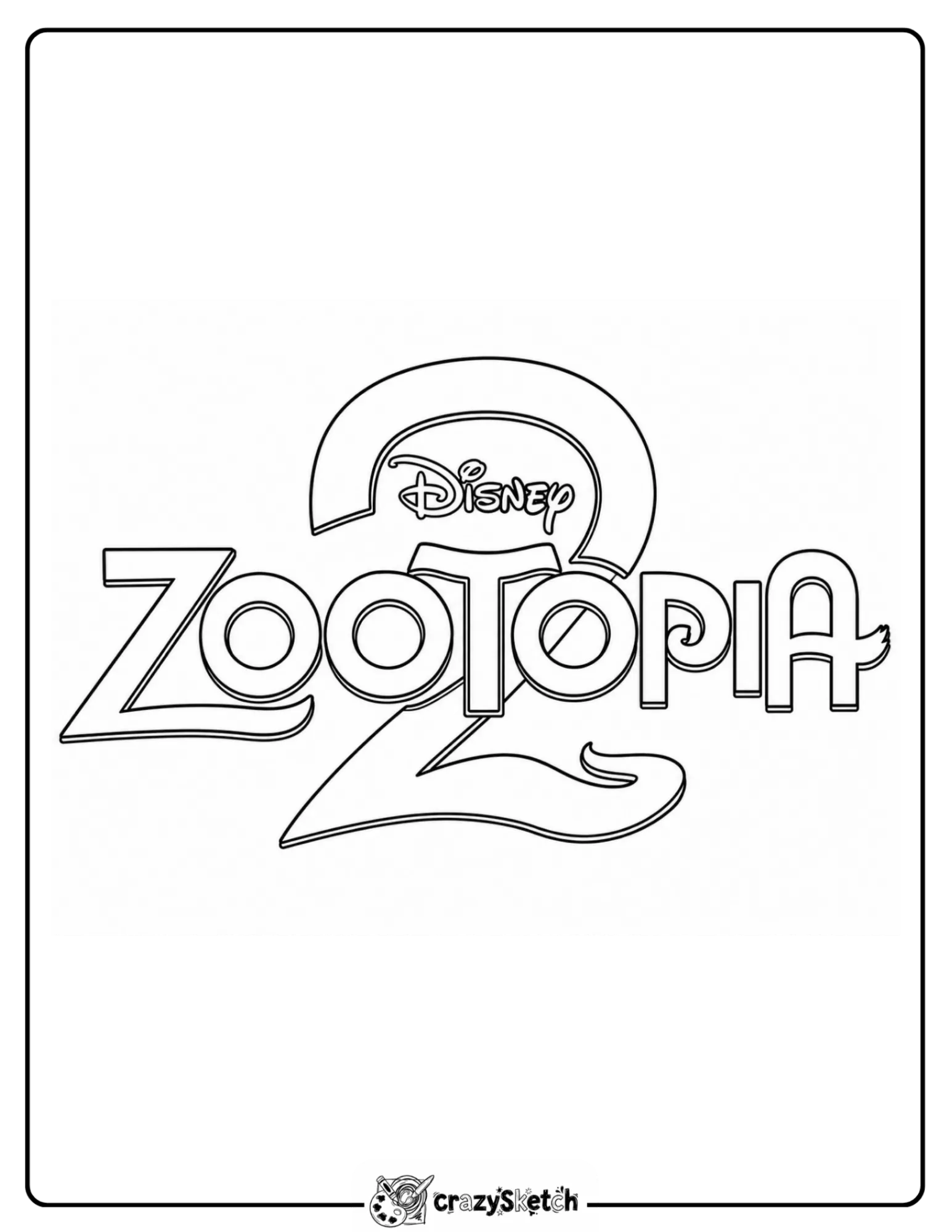 Zootopia logo coloring page