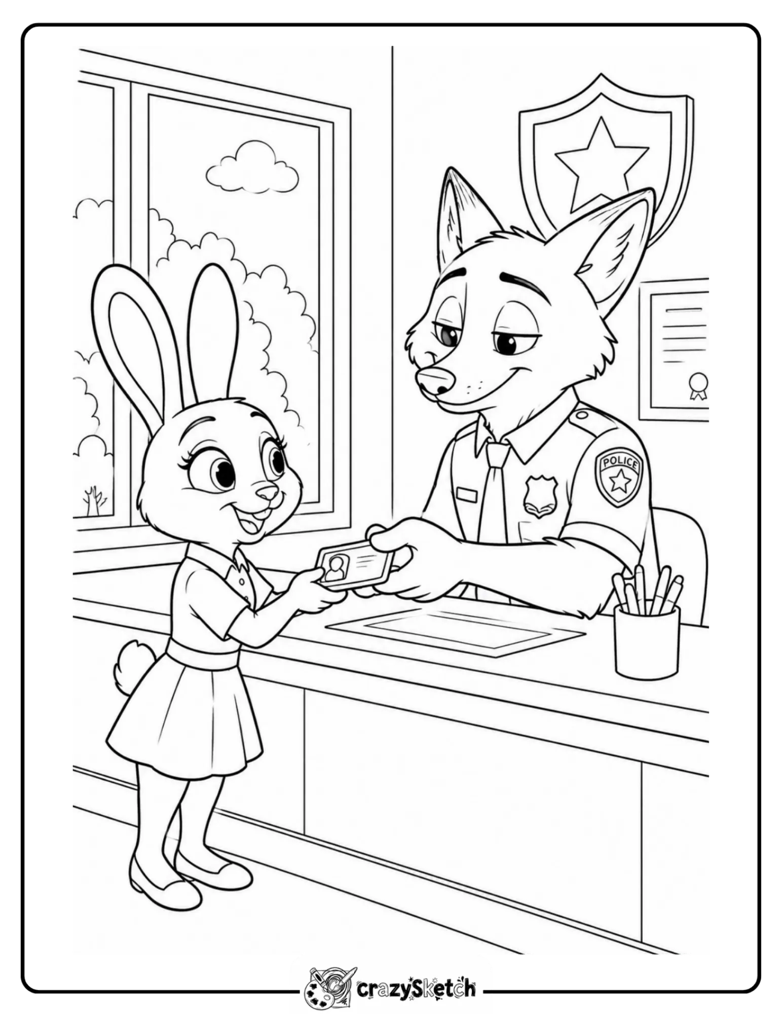 Judy Hopps coloring page from Zootopia