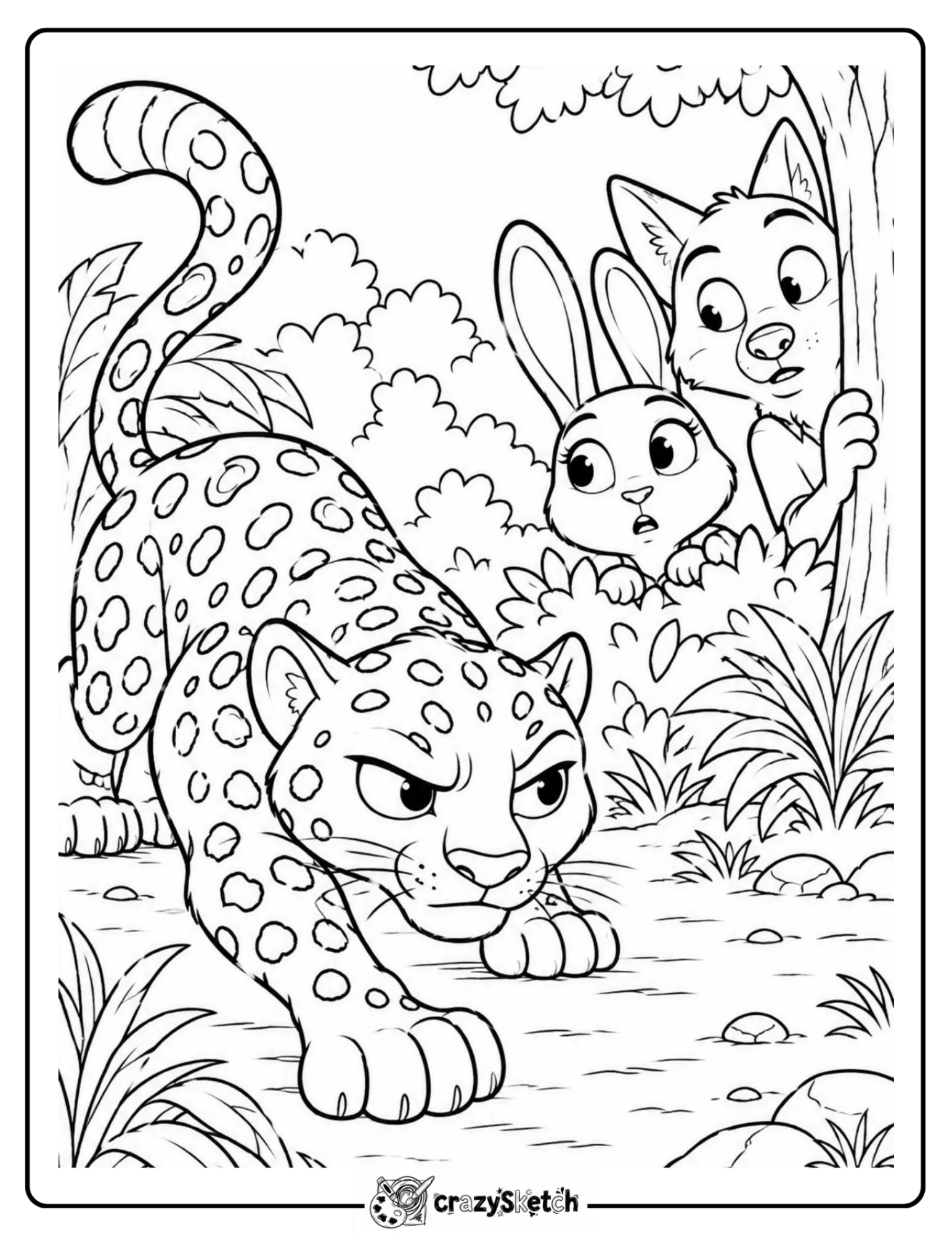 Zootopia characters coloring page