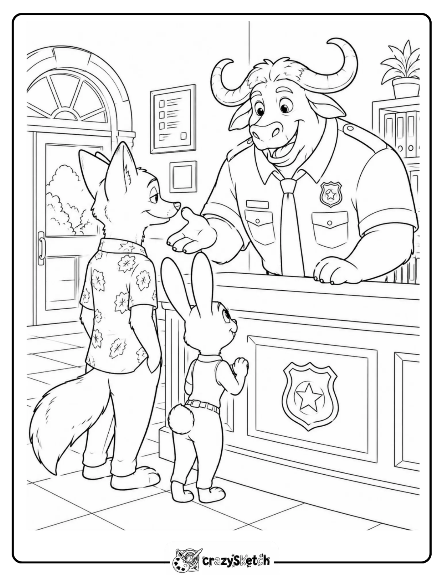 Zootopia characters coloring sheet