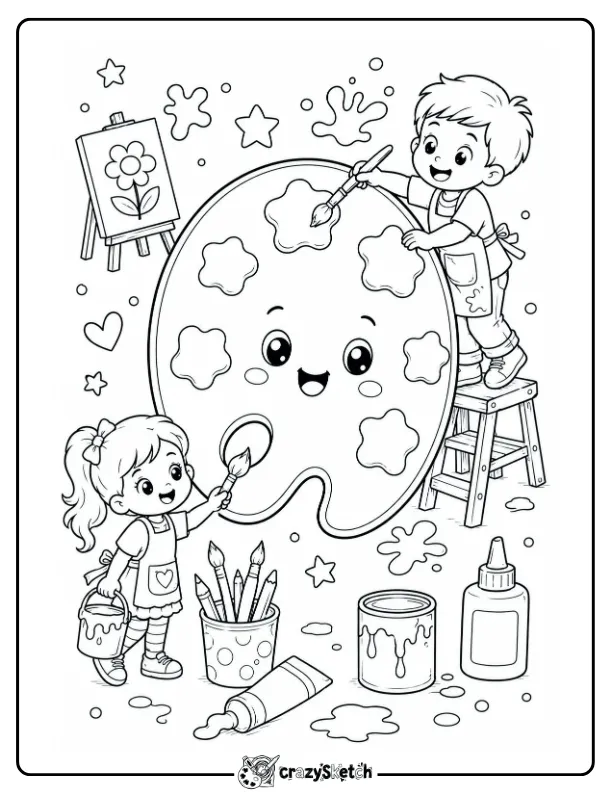 World Globe Back to School Coloring Page with School Supplies