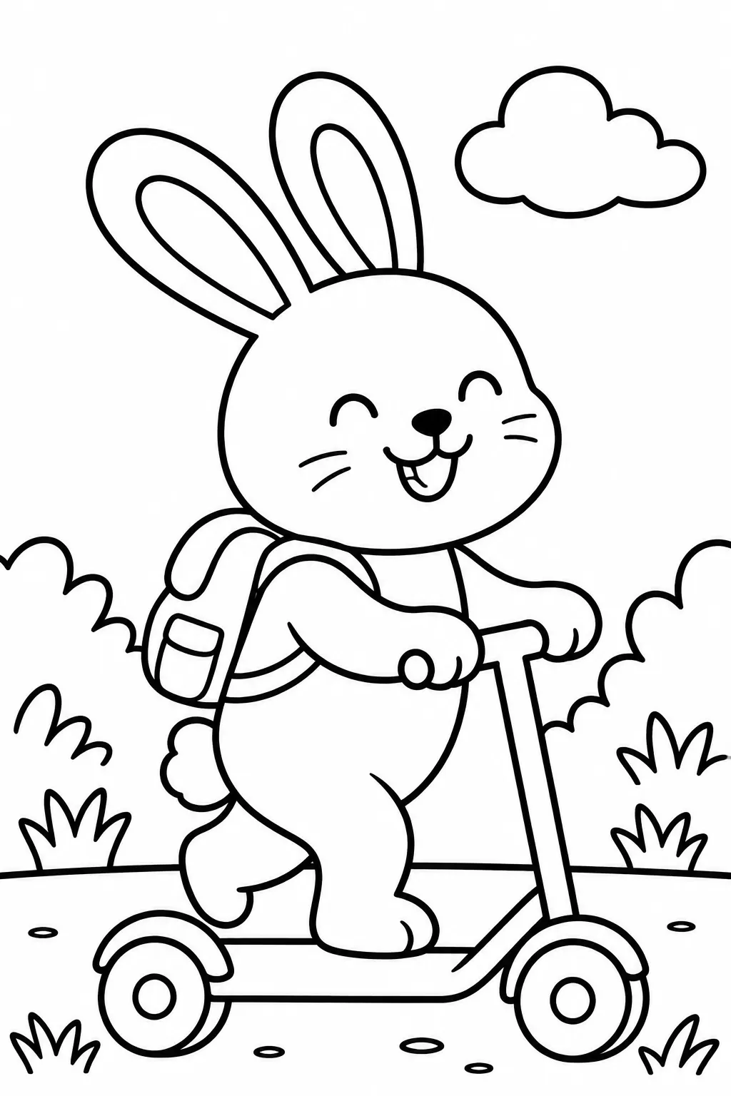Cute bunny coloring page
