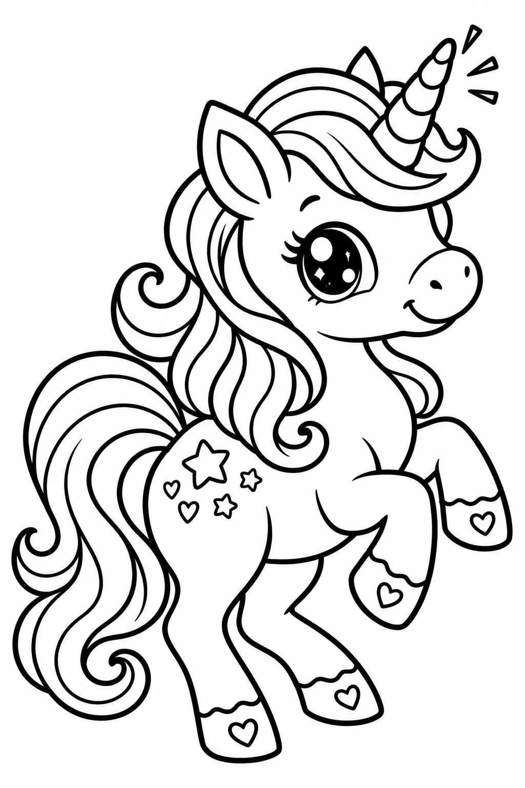 Unicorn coloring page
